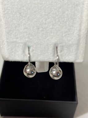 Concepts Silver Ball Drop Earrings, lever-back Surgical Steel. Classic